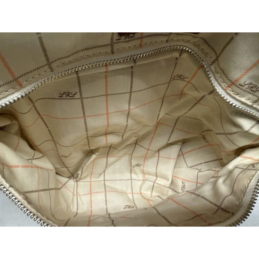 Ralph Lauren equestrian Burnt Orange Purse Hobo Leather Strap Silver Hardware